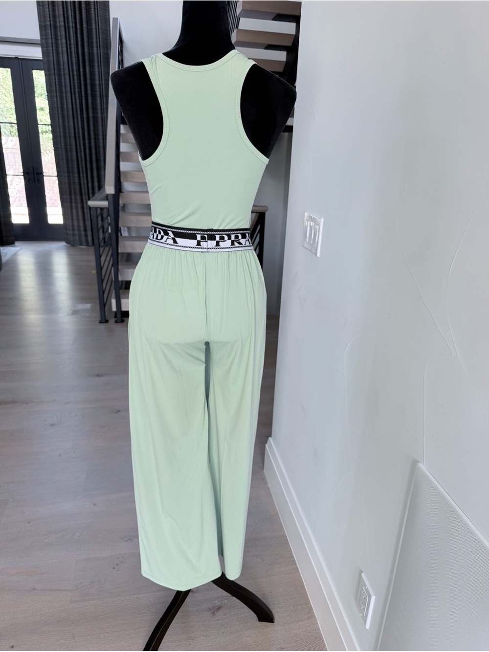 Prada Mint Green Top with Wide-Leg Pants with pockets Matching set size M - Picture 8 of 11